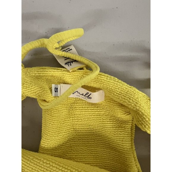 NEW Size S Small Free People Mello The Label Cut Out One-Piece Yellow Swimsuit - Picture 7 of 7